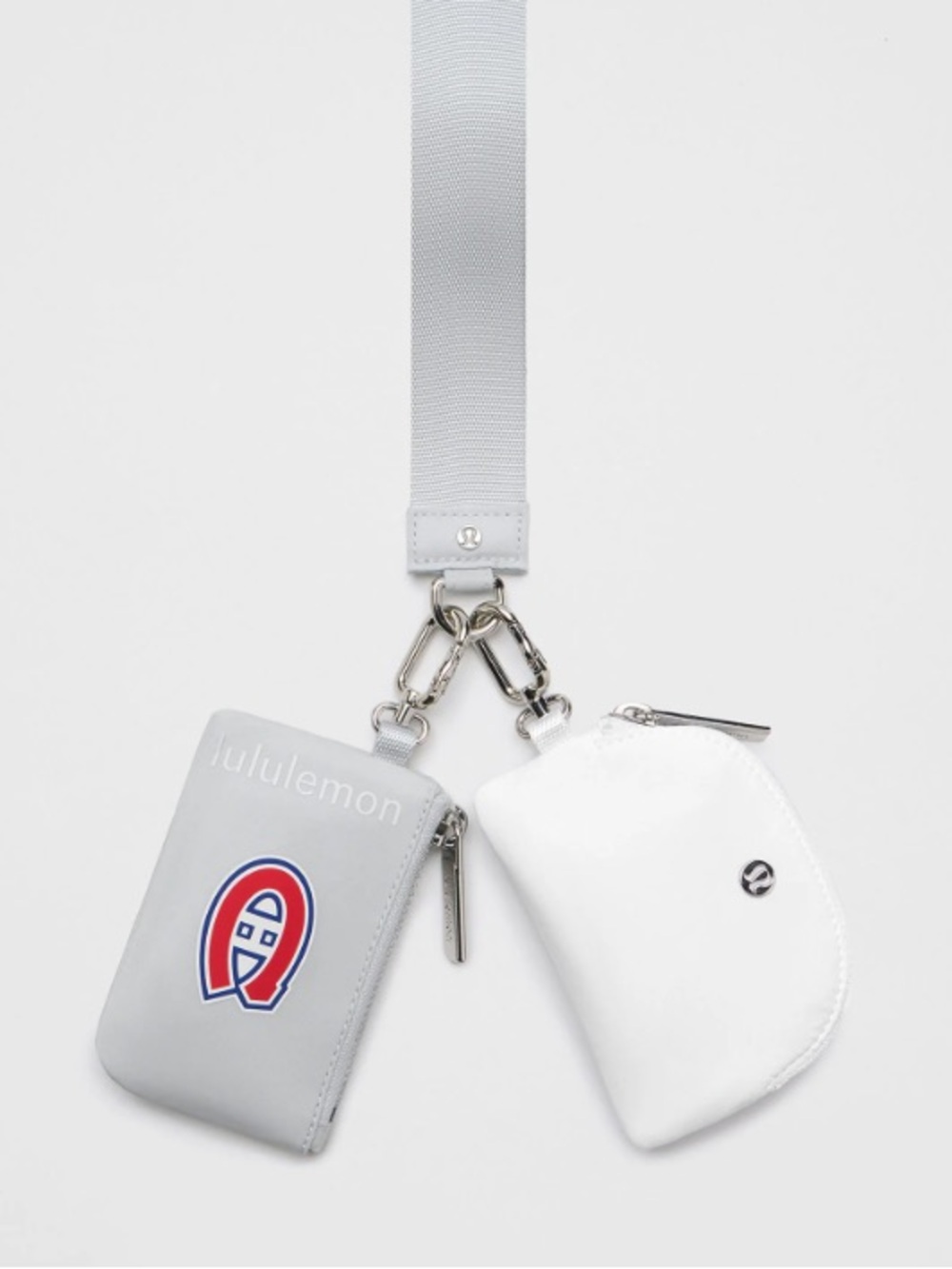 lululemon athletica Dual Pouch Crossbody - White & Light Gray with Red Accent